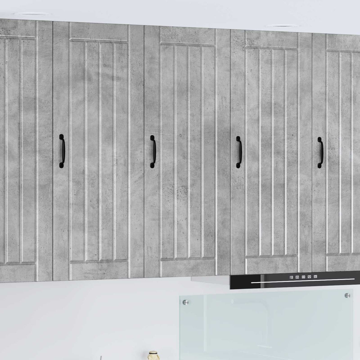 Kitchen Wall Cabinet "Lucca" Engineered Wood Concrete Grey 1x wall cabinet (1 door) 40 cm wide 100 cm high