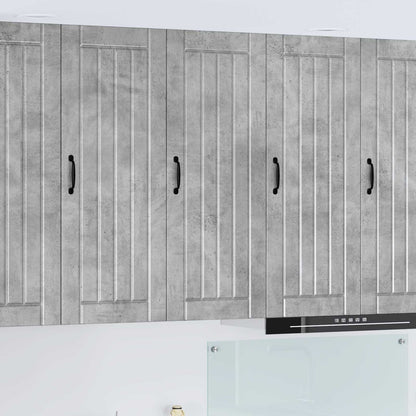 Kitchen Wall Cabinet "Lucca" Engineered Wood Concrete Grey 1x wall cabinet (1 door) 40 cm wide 100 cm high