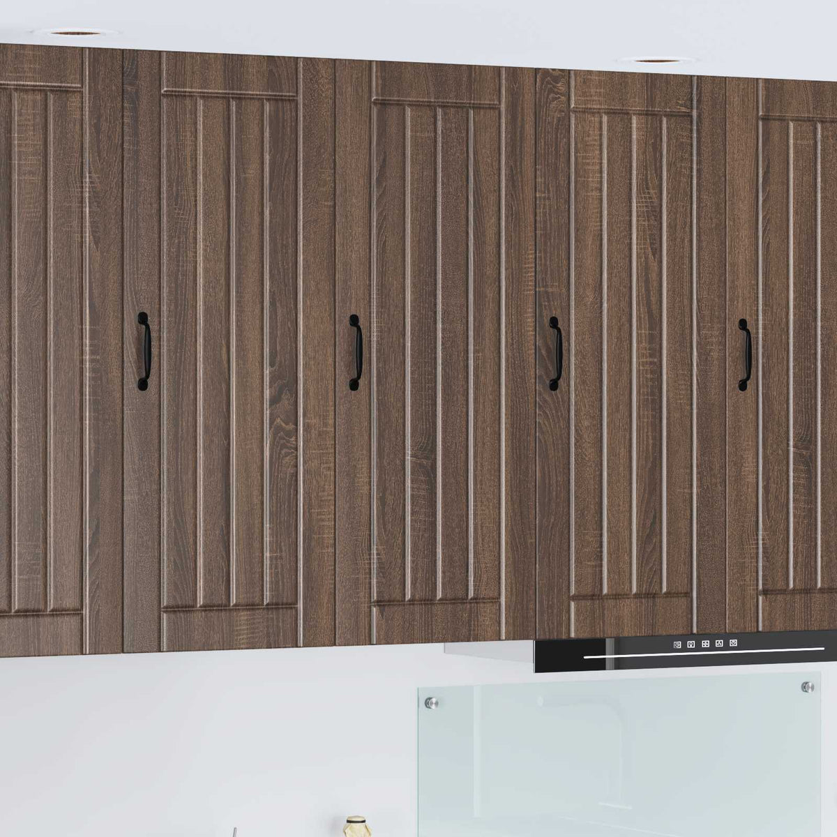 Kitchen Wall Cabinet "Lucca" Engineered Wood Brown Oak 1x wall cabinet (1 door) 40 cm wide 100 cm high