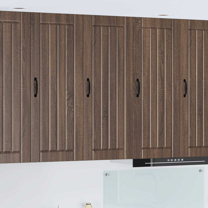 Kitchen Wall Cabinet "Lucca" Engineered Wood Brown Oak 1x wall cabinet (1 door) 40 cm wide 100 cm high