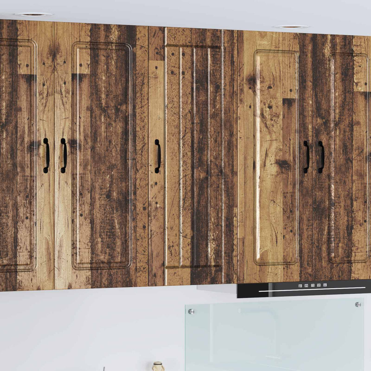 Kitchen Wall Cabinet "Lucca" Engineered Wood Old Wood 1x wall cabinet (1 door) 40 cm wide 100 cm high