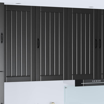 Kitchen Wall Cabinet "Lucca" Engineered Wood Black 1x wall cabinet (1 door) 50 cm wide 100 cm high