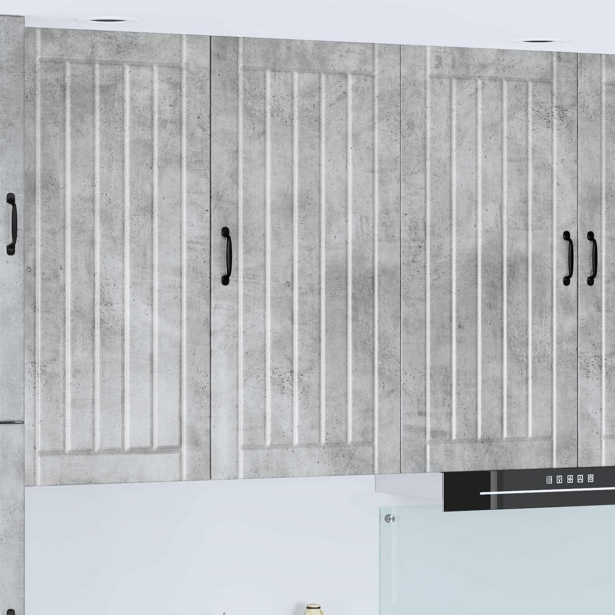 Kitchen Wall Cabinet "Lucca" Engineered Wood Concrete Grey 1x wall cabinet (1 door) 50 cm wide 100 cm high