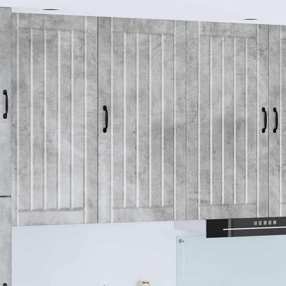 Kitchen Wall Cabinet "Lucca" Engineered Wood Concrete Grey 1x wall cabinet (1 door) 50 cm wide 100 cm high
