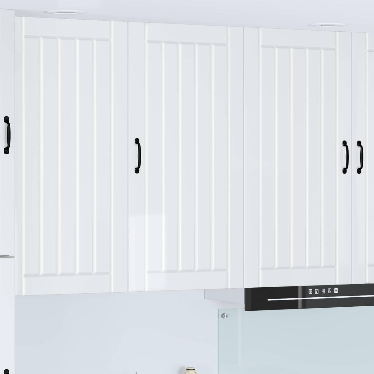 Kitchen Wall Cabinet "Lucca" Engineered Wood High Gloss White 1x wall cabinet (1 door) 50 cm wide 100 cm high