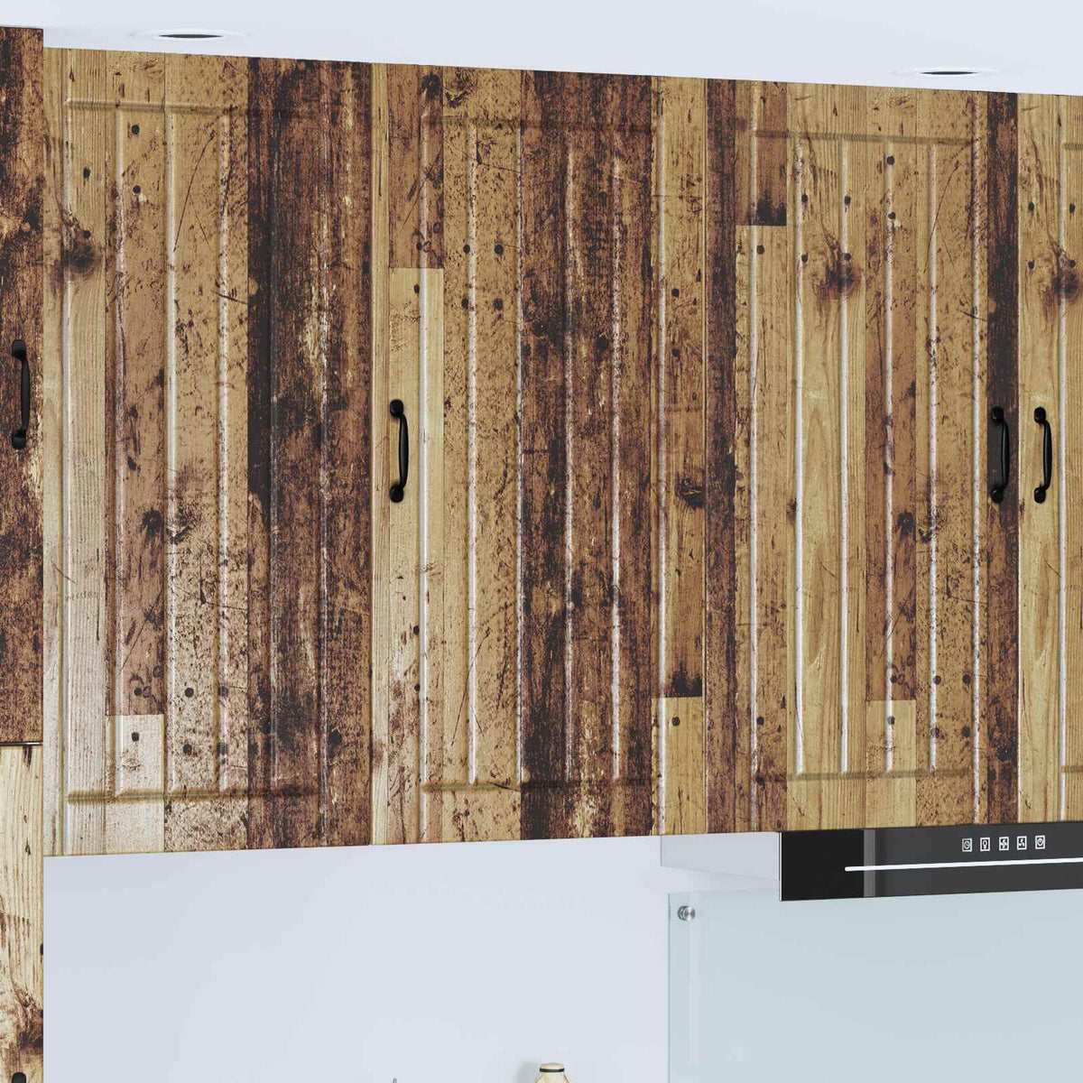 Kitchen Wall Cabinet "Lucca" Engineered Wood Old Wood 1x wall cabinet (1 door) 50 cm wide 100 cm high