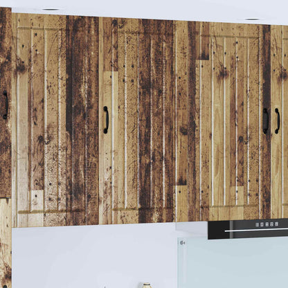 Kitchen Wall Cabinet "Lucca" Engineered Wood Old Wood 1x wall cabinet (1 door) 50 cm wide 100 cm high