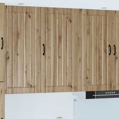 Kitchen Wall Cabinet "Lucca" Engineered Wood Artisan Oak 1x wall cabinet (1 door) 50 cm wide 100 cm high