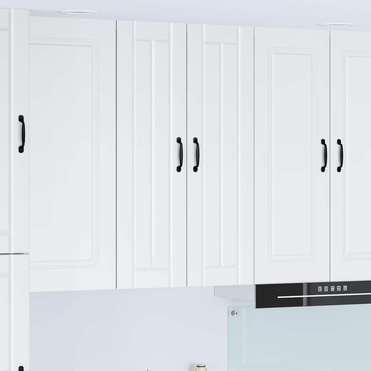 Kitchen Wall Cabinet "Lucca" Engineered Wood White 1x wall cabinet (2 doors) 60 cm wide 100 cm high