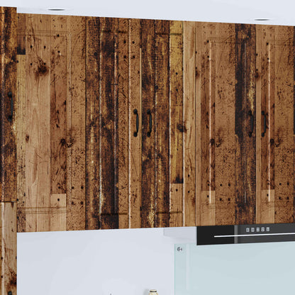Kitchen Wall Cabinet "Lucca" Engineered Wood Old Wood 1x wall cabinet (2 doors) 60 cm wide 100 cm high