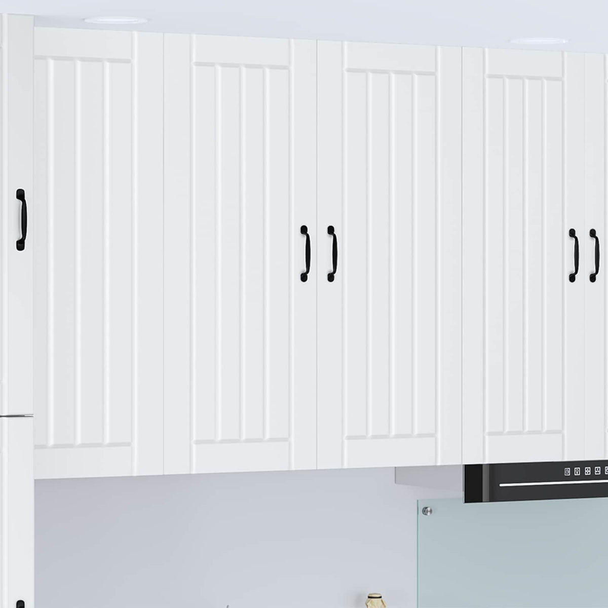 Kitchen Wall Cabinet "Lucca" Engineered Wood White 1x wall cabinet (2 doors) 80 cm wide 100 cm high