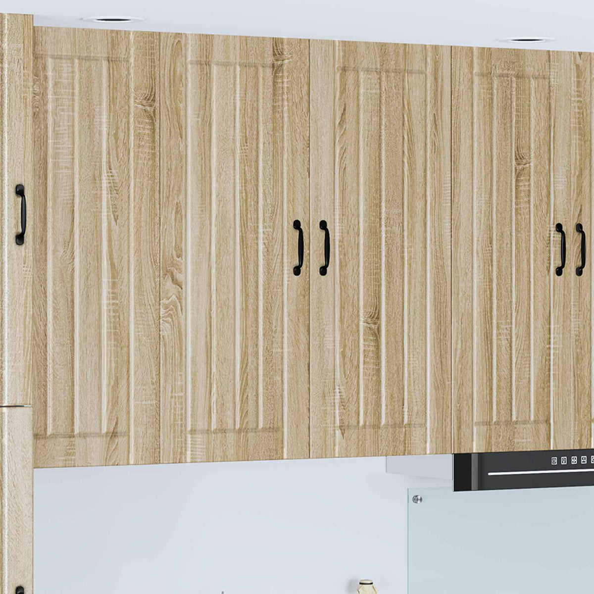 Kitchen Wall Cabinet "Lucca" Engineered Wood Sonoma Oak 1x wall cabinet (2 doors) 80 cm wide 100 cm high