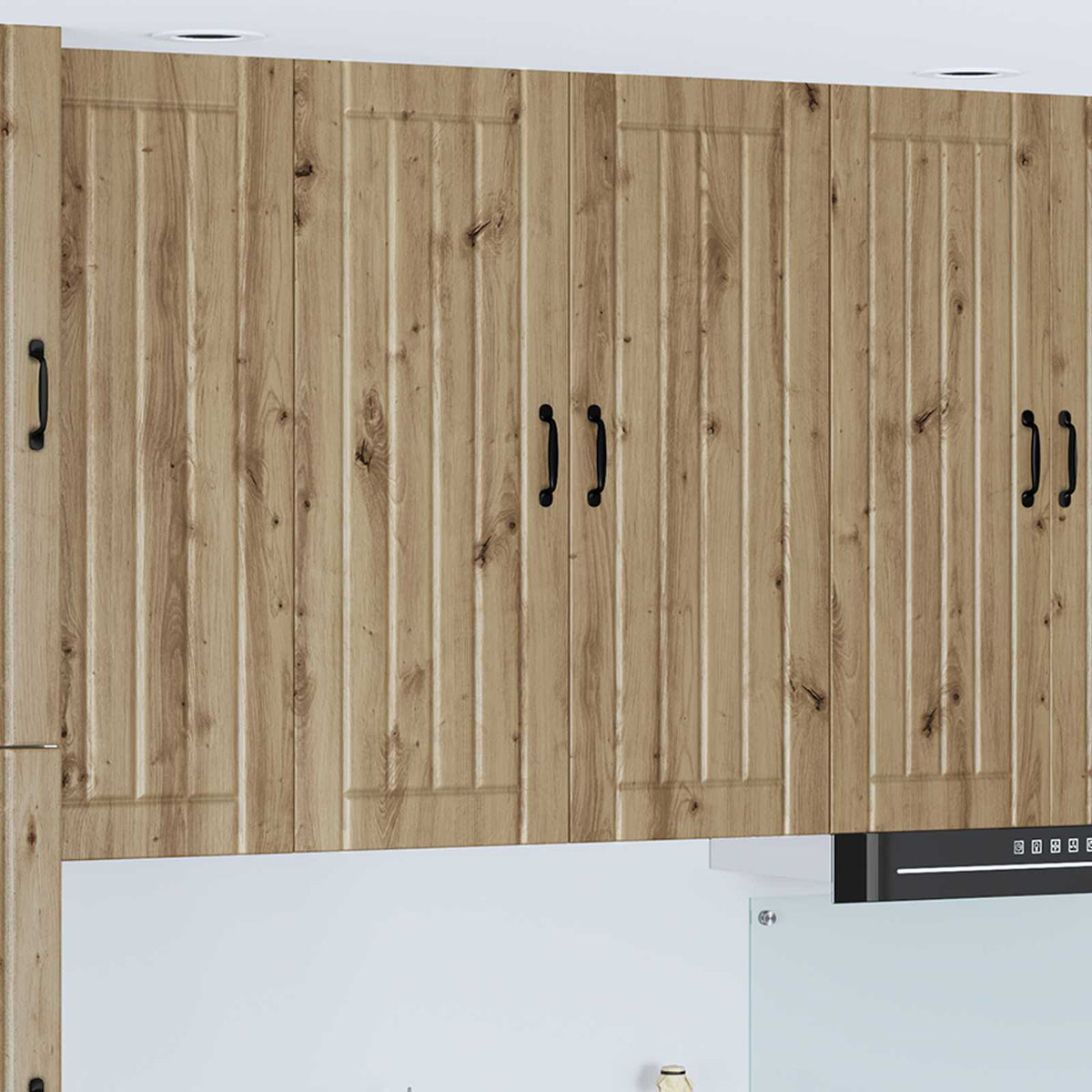 Kitchen Wall Cabinet "Lucca" Engineered Wood Artisan Oak 1x wall cabinet (2 doors) 80 cm wide 100 cm high