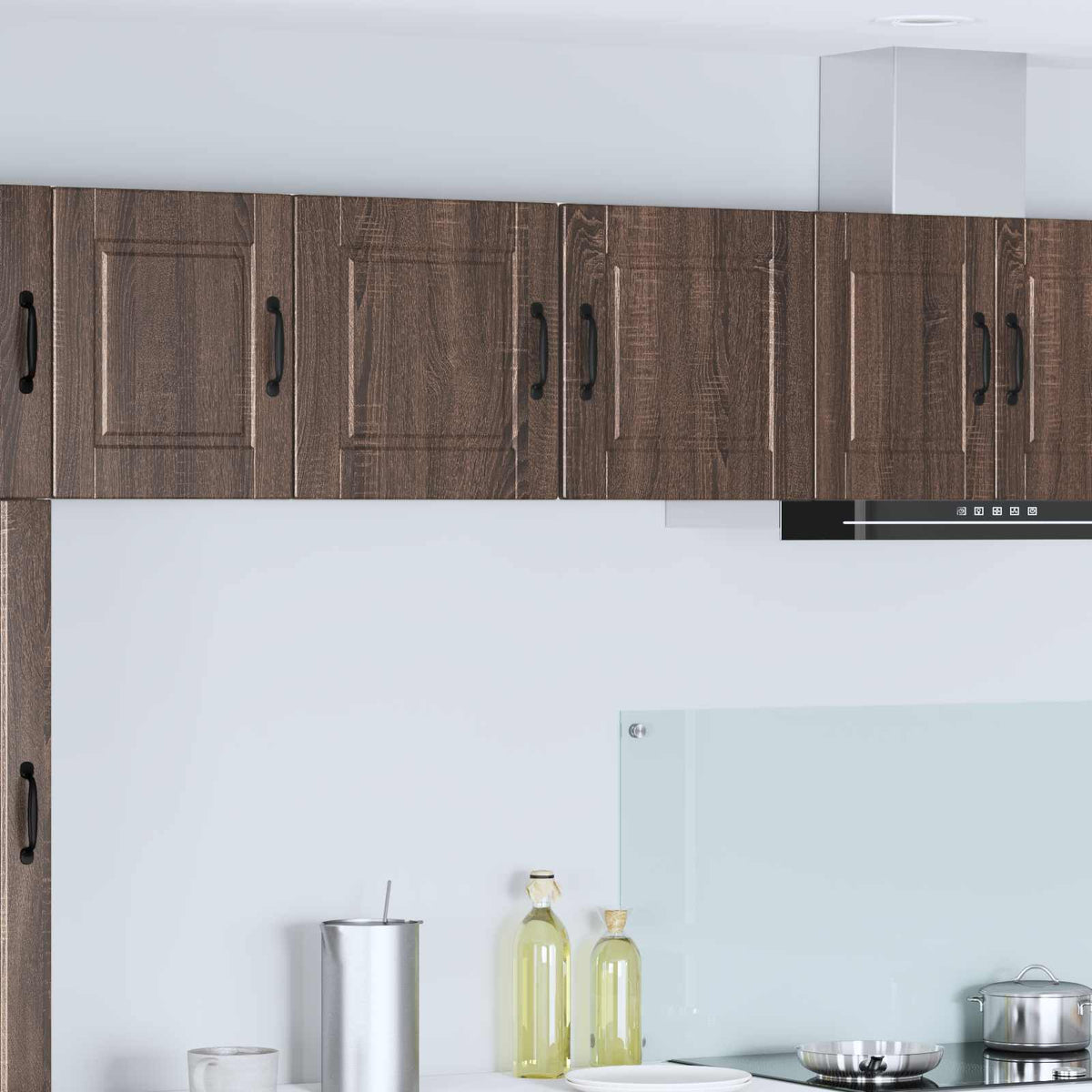 Kitchen Base Cabinet "Porto" Engineered Wood Brown Oak 1x wall cabinet (1 door) 40 cm wide 40 cm high
