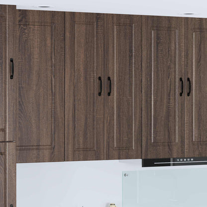 Kitchen Base Cabinet "Porto" Engineered Wood Brown Oak 1x wall cabinet (1 door) 30 cm wide 100 cm high
