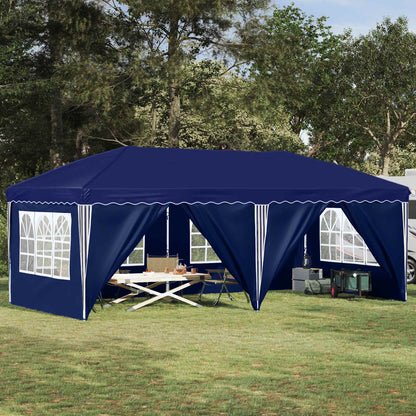 Pop-up Party Tent 575 x 288 x 245 cm with 6 Sidewalls Blue