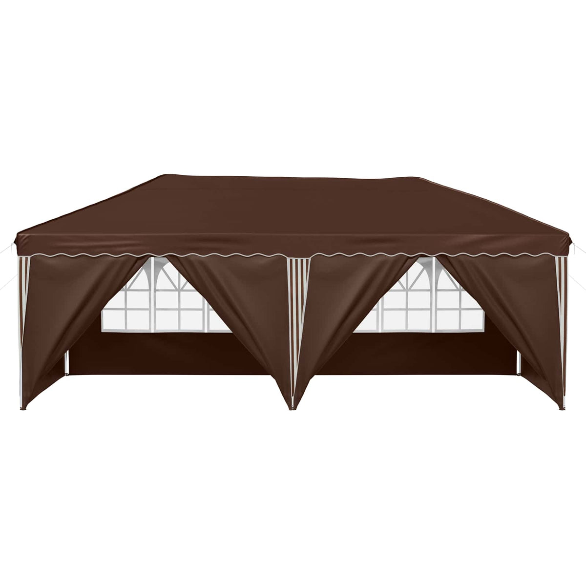 Pop-up Party Tent 575 x 288 x 245 cm with 6 Sidewalls Brown