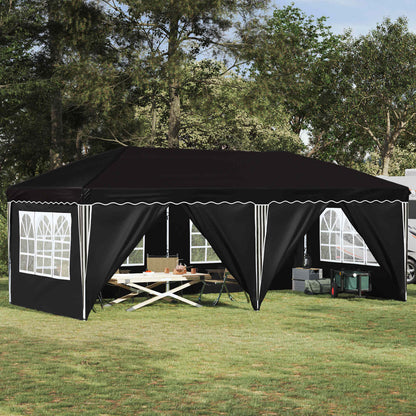 Pop-up Party Tent 575 x 288 x 245 cm with 6 Sidewalls Black