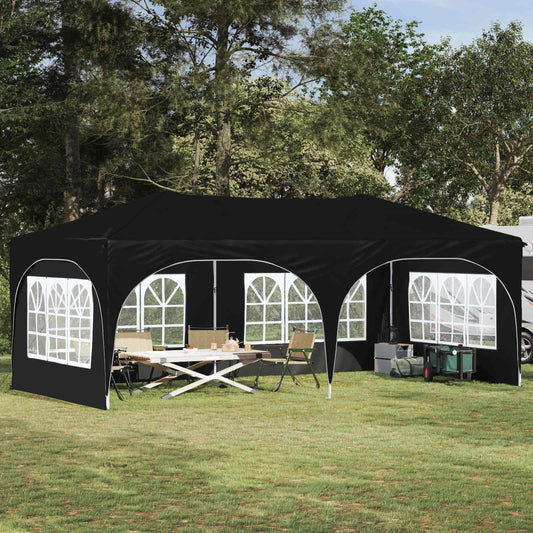 Pop-up Party Tent 574 x 289 x 245 cm Oxford Fabric with 4 Sidewalls Anthracite