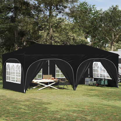 vidaXL Pop-up Party Tent 575 x 288 x 245 cm Black Oxford Fabric 1
