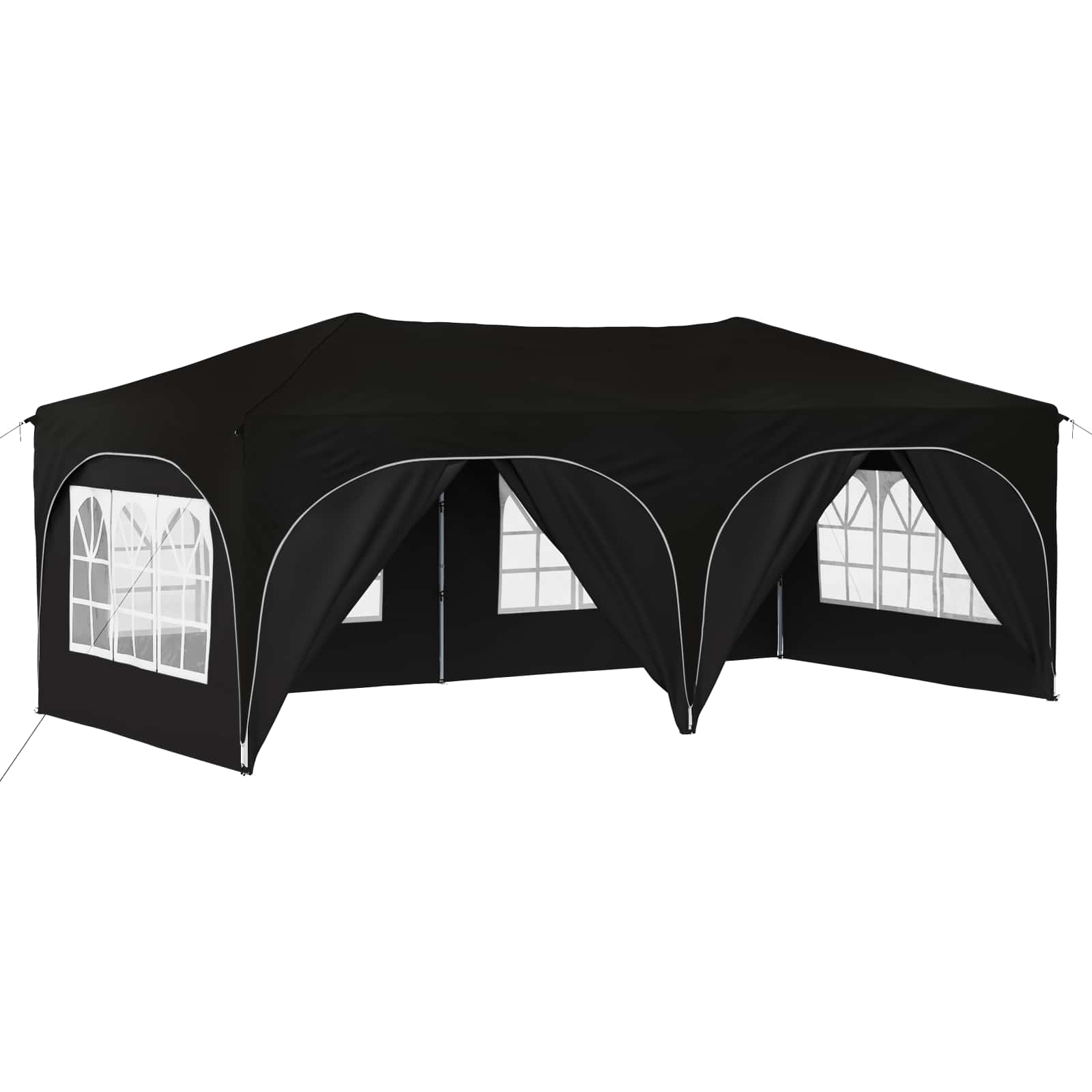 vidaXL Pop-up Party Tent 575 x 288 x 245 cm Black Oxford Fabric 2