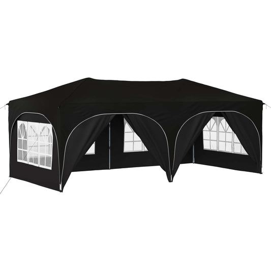 vidaXL Pop-up Party Tent 575 x 288 x 245 cm Black Oxford Fabric 2