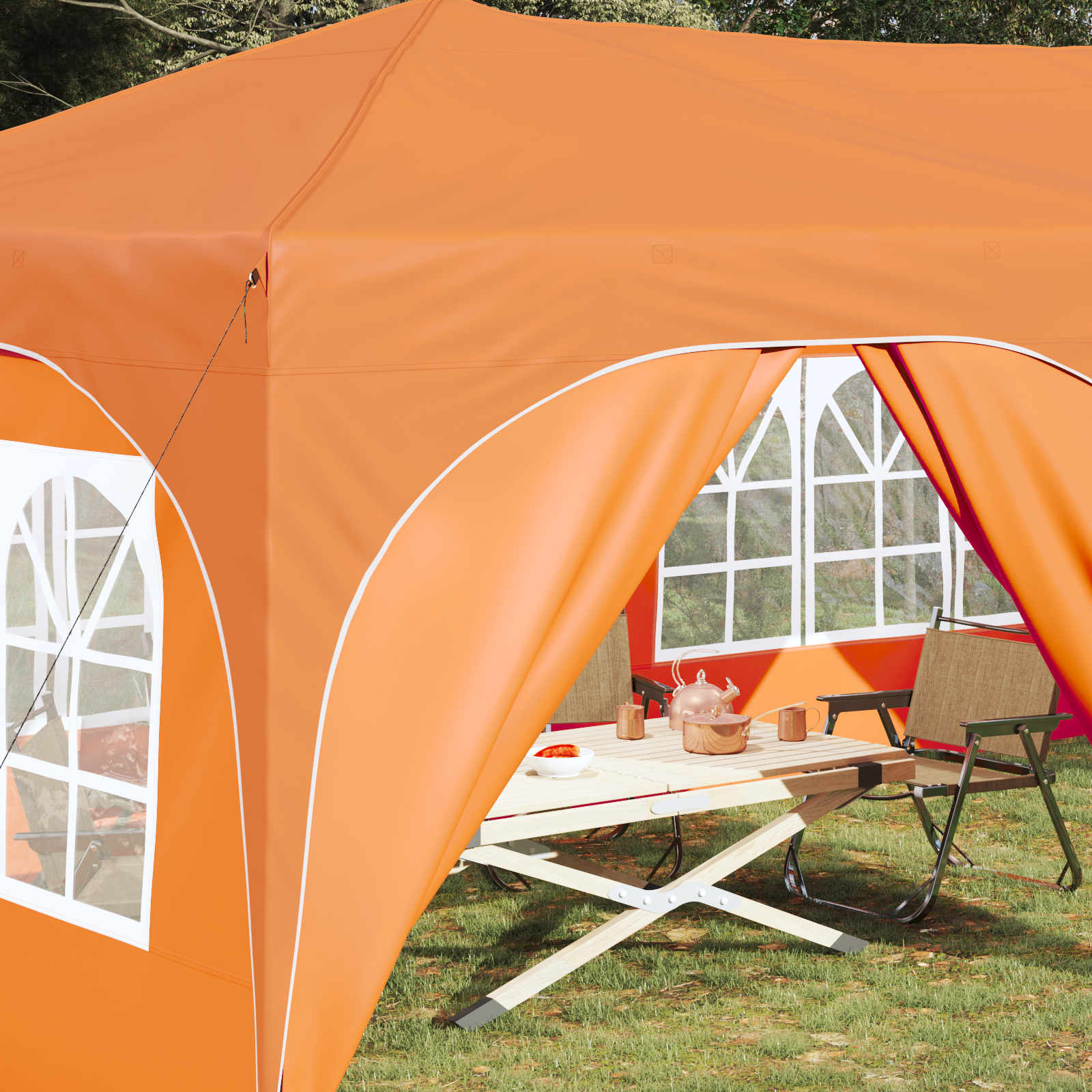 vidaXL Pop-up Party Tent 575 x 288 x 245 cm Orange Oxford Fabric 3