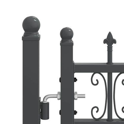 vidaXL Fence Gate with Spear Top KAMPEN 305 x 75 cm Steel Lockable 5
