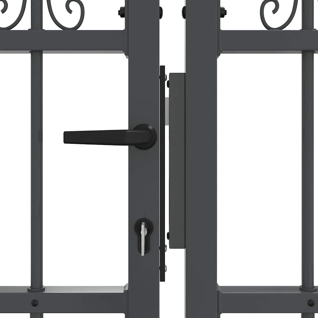 vidaXL Fence Gate with Spear Top KAMPEN 305 x 75 cm Steel Lockable 6