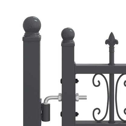 vidaXL Fence Gate with Spear Top KAMPEN 395 x 75 cm Lockable Steel 5