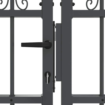 vidaXL Fence Gate with Spear Top KAMPEN 395 x 75 cm Lockable Steel 6