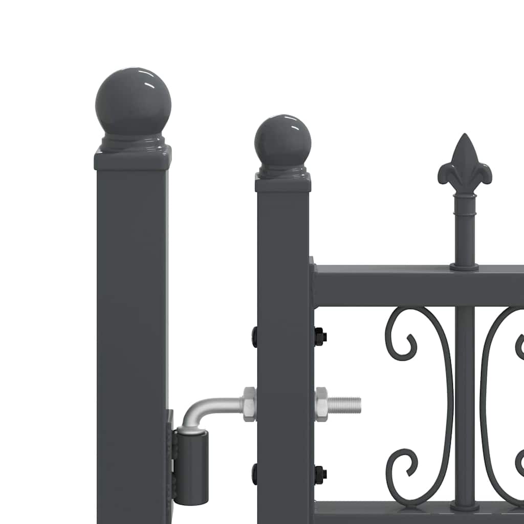vidaXL Fence Gate with Spear Top KAMPEN 395 x 100 cm Lockable Steel 5