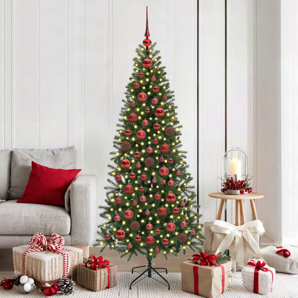 Christmas Bauble Set Ø 2.36 in Plastic 300 LEDs 120 pcs Red