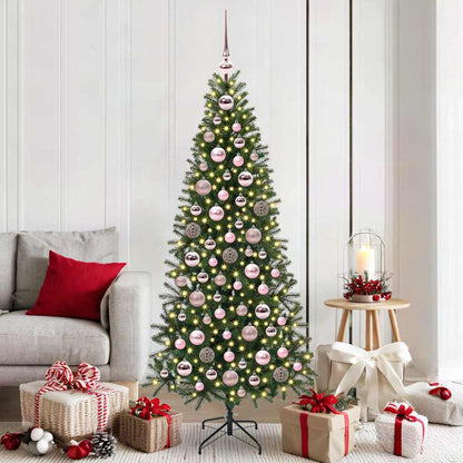 Christmas Bauble Set Ø 2.36 in Plastic 300 LEDs 120 pcs Pink