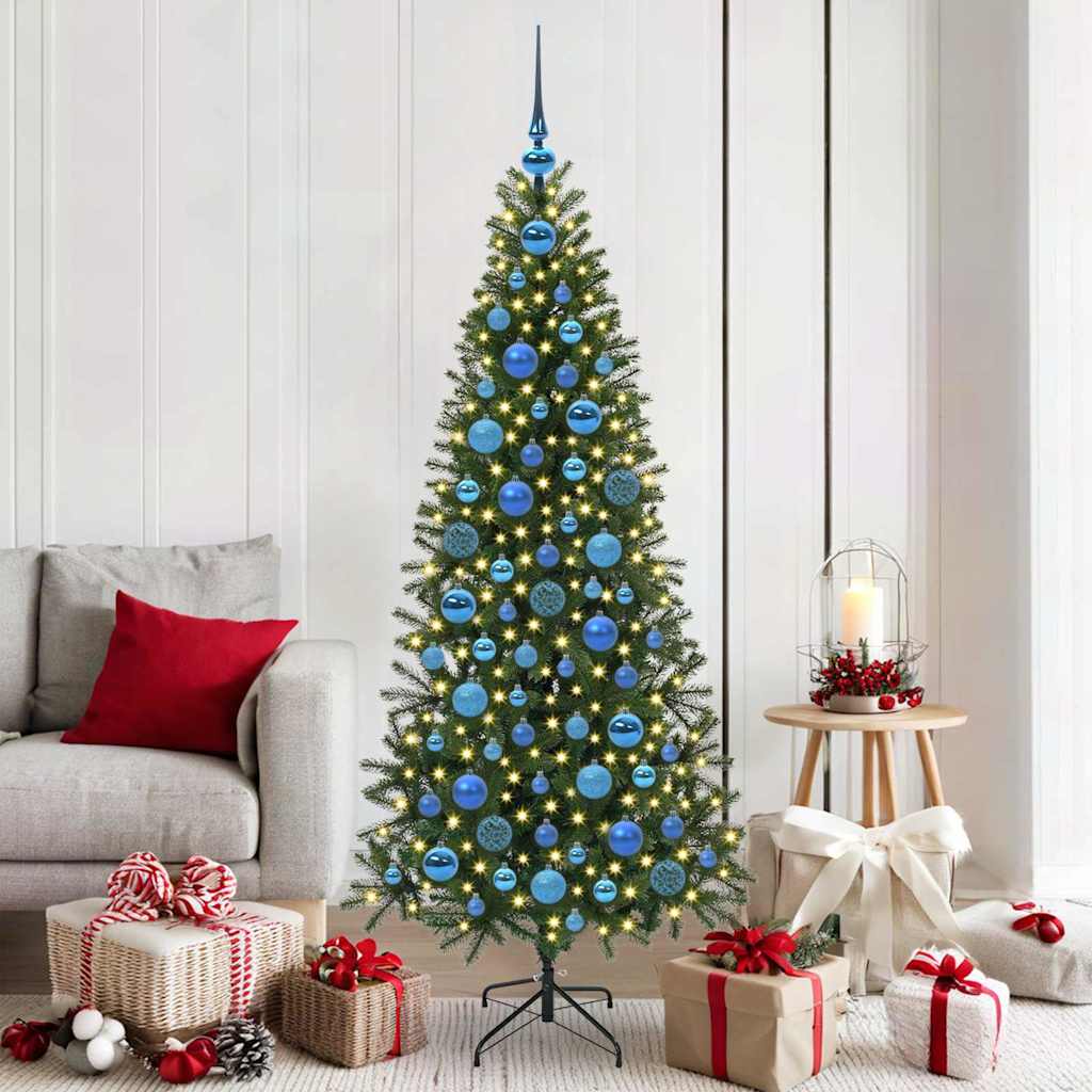 Christmas Bauble Set Ø 2.36 in Plastic 300 LEDs 120 pcs Blue