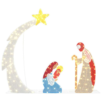 vidaXL Nativity Scene LEDs Warm White 149 x 32 x 127.5 cm Polyester 2