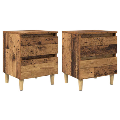 Bed Cabinet with Solid Pinewood Legs 40x35x50 cm Old wood 2