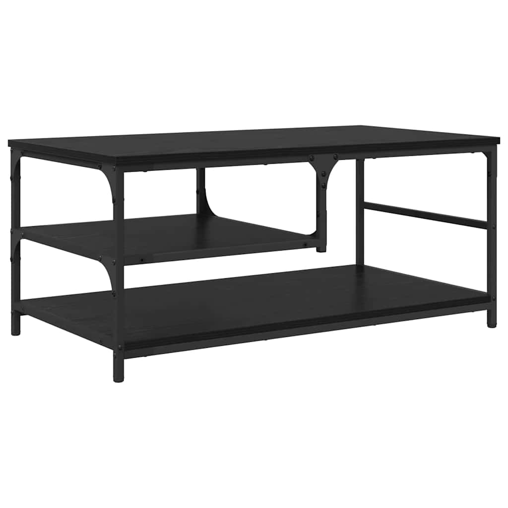 Coffee Table 90x49x40 cm Engineered Wood Black oak