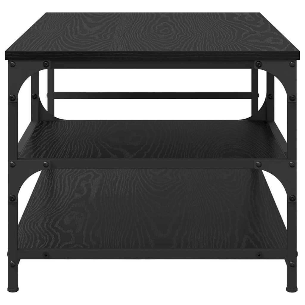 Coffee Table 90x49x40 cm Engineered Wood Black oak