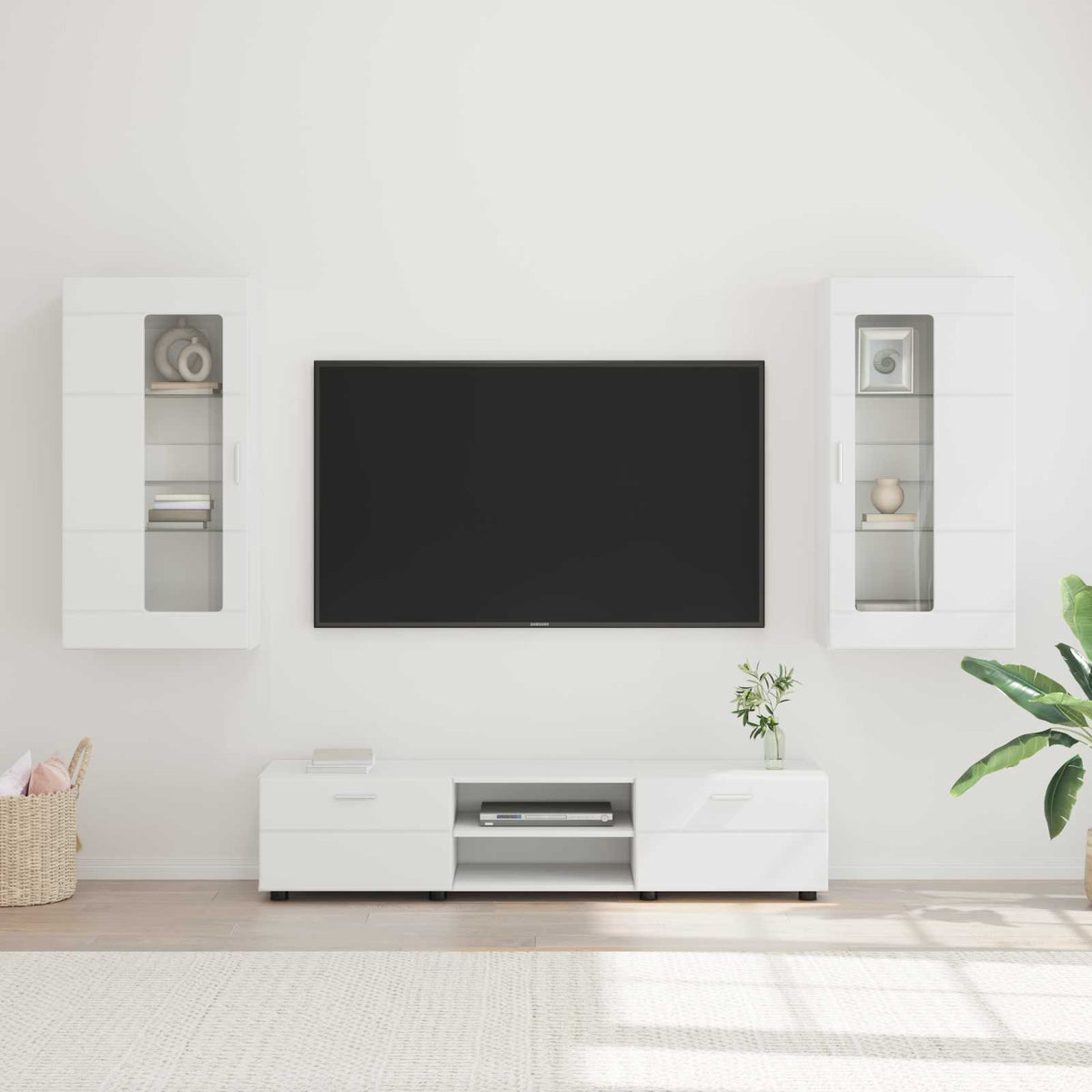 vidaXL TV Cabinet Set FLORIN 3 pcs White Engineered Wood 1