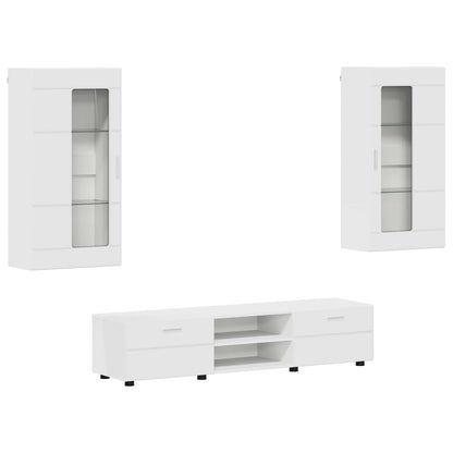vidaXL TV Cabinet Set FLORIN 3 pcs White Engineered Wood 2