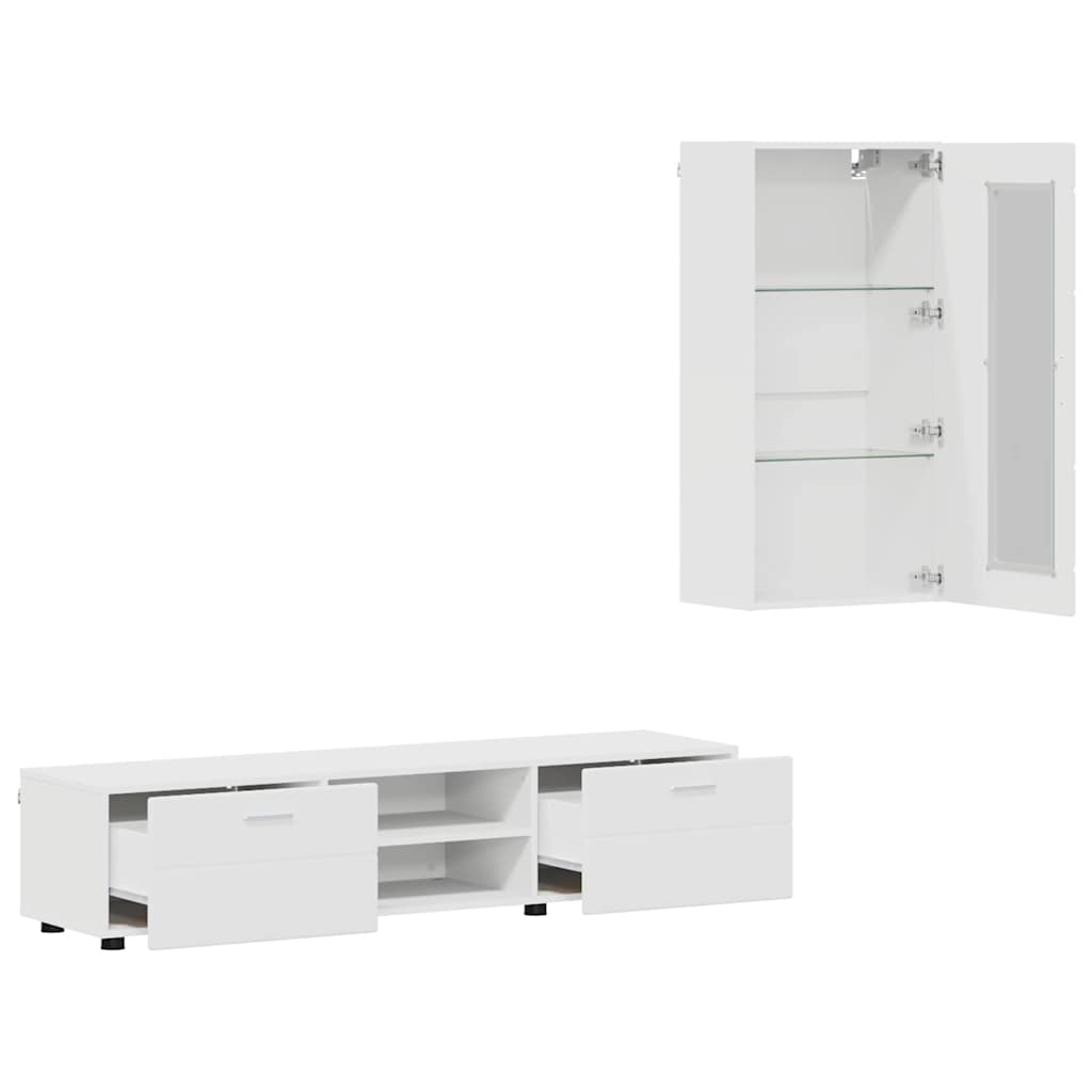 vidaXL TV Cabinet Set FLORIN 3 pcs White Engineered Wood 5