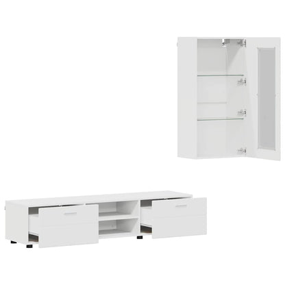 vidaXL TV Cabinet Set FLORIN 3 pcs White Engineered Wood 5