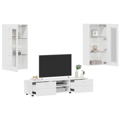 vidaXL TV Cabinet Set FLORIN 3 pcs White Engineered Wood 3