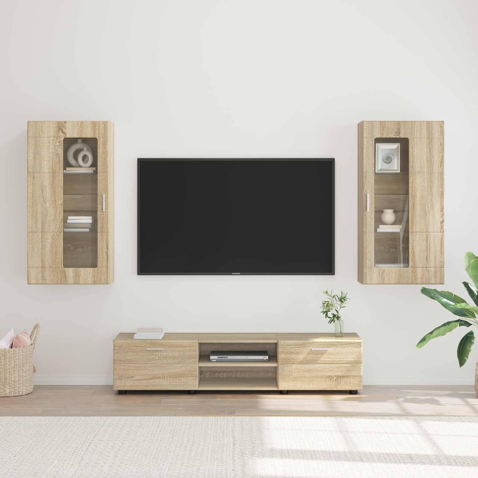 vidaXL TV Cabinet Set FLORIN 3 pcs Sonoma Oak Engineered Wood 1