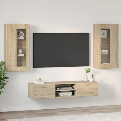 vidaXL TV Cabinet Set FLORIN 3 pcs Sonoma Oak Engineered Wood 4