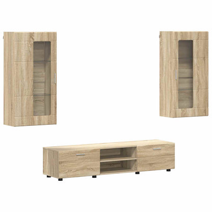 vidaXL TV Cabinet Set FLORIN 3 pcs Sonoma Oak Engineered Wood 2