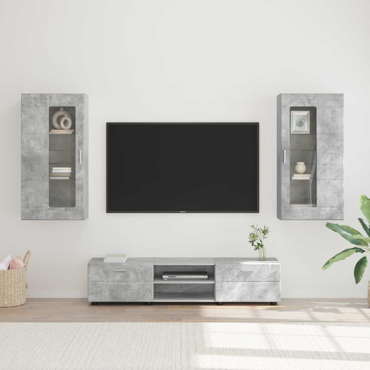 vidaXL TV Cabinet Set FLORIN 3 pcs Concrete Grey Engineered Wood 1