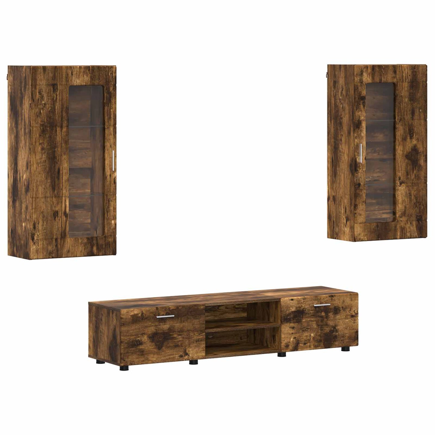 vidaXL TV Cabinet Set FLORIN 3 pcs Smoked Oak Engineered Wood 2