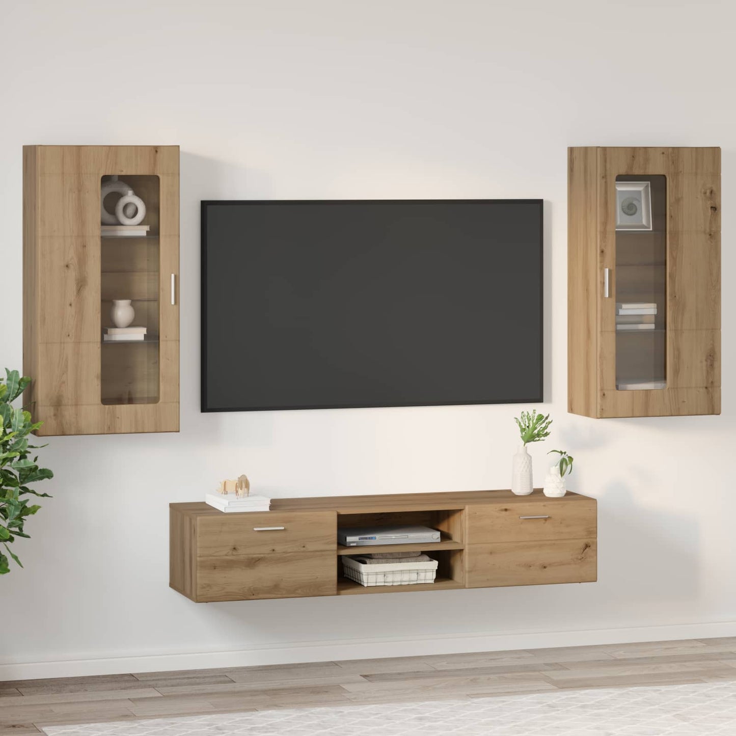 vidaXL TV Cabinet Set FLORIN 3 pcs Artisan Oak Engineered Wood 4